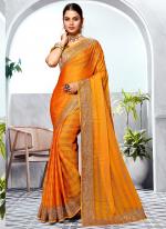 Art Silk Mustard Party Wear Siroski Work Saree